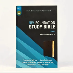 NIV Foundation Study Bible, Leathersoft, Brown, Red Letter Edition