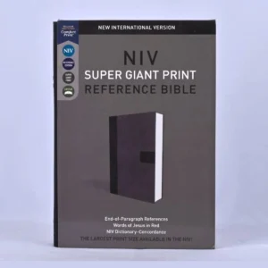 NIV Super Giant Print Reference Bible, Leathersoft, Gray, Red Letter, Comfort Print
