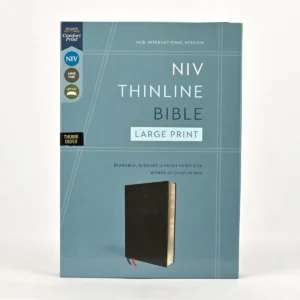 NIV Thinline Bible Large Print Black, Bonded Leather, Indexed
