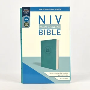 NIV Value Thinline Bible – Turquoise, Leathersoft, Black Letter, Comfort Prin