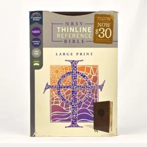 NRSV Thinline Reference Bible, Large Print — Brown Leathersoft
