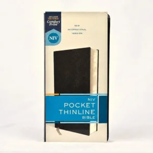 NIV Pocket Thinline Bible, Bonded Leather, Black, Red Letter, Comfort Print
