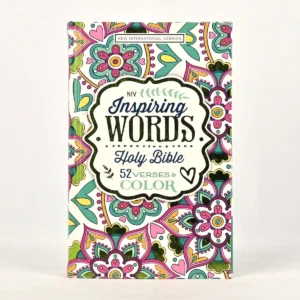 NIV Inspiring Words Holy Bible — Hardcover, 52 Verses to Color