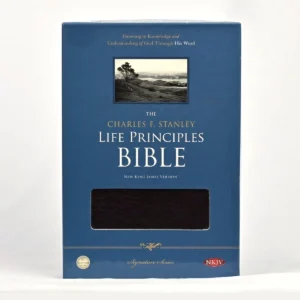NKjv Charles F. Stanley Life Principles Bible-Burgundy Bonded leather.