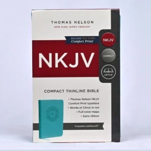 NKJV Value Compact Thinline Bible – Turquoise, Leathersoft, Red Letter Edition