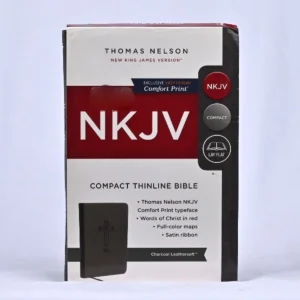 NKJV Value Compact Thinline Bible, Imitation Leather, Charcoal, Red Letter Edition