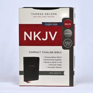 NKJV Compact Thinline Bible, Imitation Leather, Black, Red Letter Edition