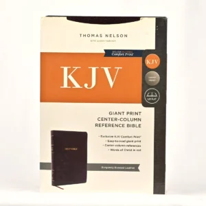 KJV Giant Print Center-column Reference Bible-Burgunday bonded Leather, Red letter