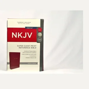 NKJV Holy Bible, Super Giant print reference Bible, Burgundy Leather-look, red letter, comfort print
