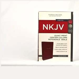 NKJV Comfort Print Reference Bible, Center Column, Giant Print, Leather-look, Burgundy