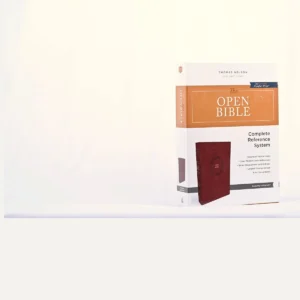 The KJV Open Bible: Complete Reference System, Burgundy Leather Soft, Red Letter Comfort Print.