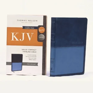 KJV Value Thinline Bible-Compact, Dark Blue Leathersoft, Red Letter, Comfort print.