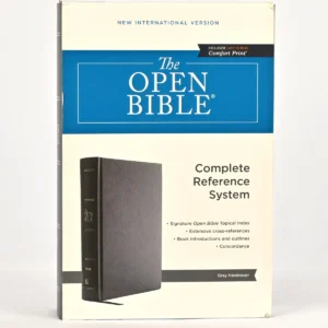 The NIV, Open Bible, Hardcover, Gray, Red Letter Edition, Comfort Print