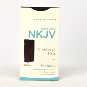 NKJV Checkbook Bible – Classic Companion, Burgundy Bonded Leather, Red Letter Edition
