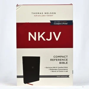 NKJV Compact Paragraph-Style Reference Bible – Black Leathersoft, Red Letter, Comfort Print