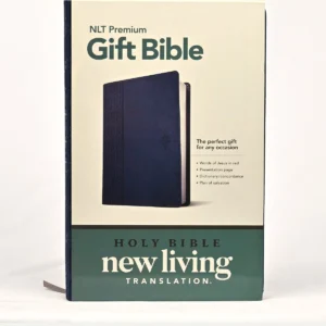 NLT Premium Gift Bible, Leatherlike, Blue Cross, Red Letter