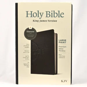 KJV Large Print Premium value Thinline Bible, filament Enabled - Black Celtic Cross