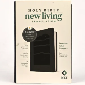 NLT Premium Value Compact Bible, Filament-Enabled Edition, Leatherlike, Black Mountainscape