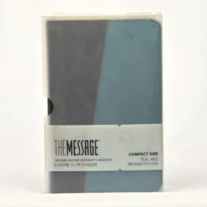 The Message Compact Bible — Teal & Brown Leather-Look