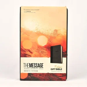 The Message Deluxe Gift Bible — Black/Slate Leather-Look