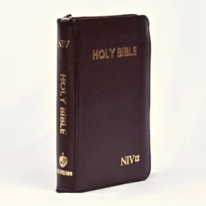 NIV Holy Bible Compact with Zip, Burgundy