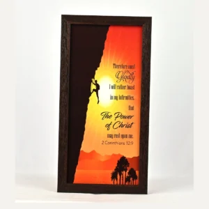 Bible Verse Wall Frame 6x12 – Therfore most… 2 Cor 12:9