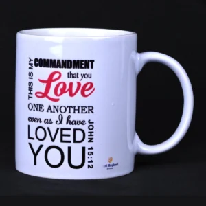Bible Verse Coffee Mug, White Ceramic – John 15:12