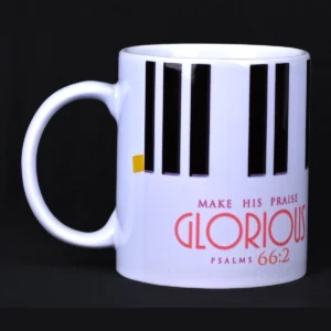Bible Verse Coffee Mug, White Ceramic – Psa 66:2