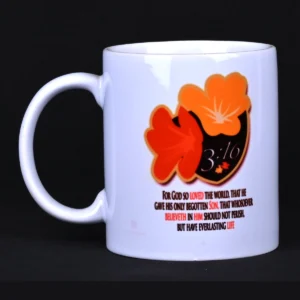 Bible Verse Coffee Mug, White Ceramic – John 3:16
