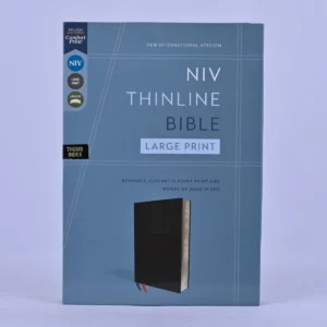 NIV Thinline Bible Large Print Black, Bonded Leather, Indexed