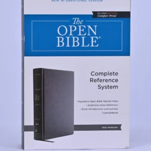 The NIV, Open Bible, Hardcover, Gray, Red Letter Edition, Comfort Print