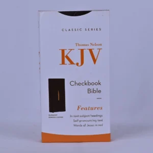 KJV Compact Checkbook Bible, Burgundy Bonded Leather, Red Letter