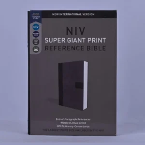 NIV Super Giant Print Reference Bible, Leathersoft, Gray, Red Letter, Comfort Print