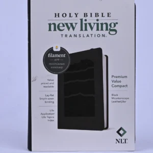 NLT Premium Value Compact Bible, Filament-Enabled Edition, Leatherlike, Black Mountainscape