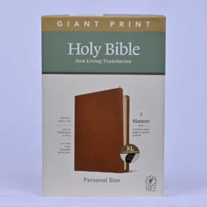 NLT Personal Size Giant Print Bible, Filament-Enabled Edition, Leatherlike, Rustic Brown, Indexed, Red Letter