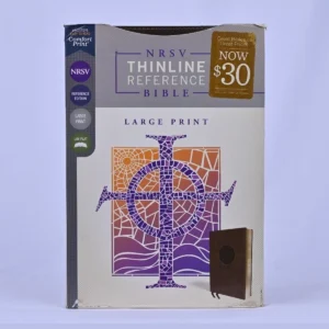 NRSV Thinline Reference Bible, Large Print — Brown Leathersoft