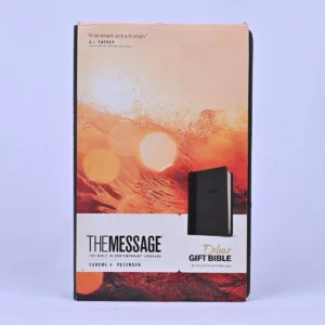 The Message Deluxe Gift Bible — Black/Slate Leather-Look