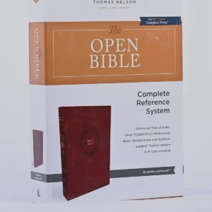 The KJV Open Bible: Complete Reference System, Burgundy Leather Soft, Red Letter Comfort Print.