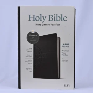 KJV Large Print Premium value Thinline Bible, filament Enabled - Black Celtic Cross