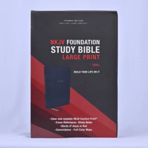 NKJV Foundation Study Bible, large Print, Leathersoft, Blue, Red Letter, Comfort print