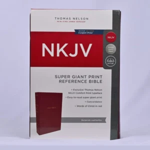 NKJV Holy Bible, Super Giant print reference Bible, Burgundy Leather-look, red letter, comfort print
