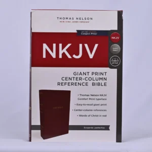NKJV Comfort Print Reference Bible, Center Column, Giant Print, Leather-look, Burgundy