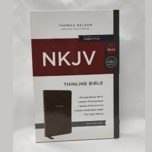 NKJV Thinline Bible, Leathersoft, Brown, Red Letter, Comfort Print – Holy Bible, New King James Version