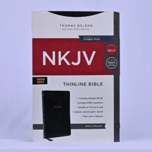 NKJV Thinline Bible, Leathersoft, Black, Thumb Indexed, Red Letter, Comfort Print: Holy Bible, New King James Version