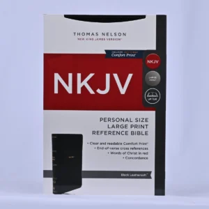 NKJV End-of-Verse Reference Bible, Personal Size Large Print, Leathersoft, Black, Red Letter, Comfort Print