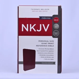 NKJV, Personal Size Bible, Giant Print, Leathersoft, Burgundy, Red Letter, Comfort Print