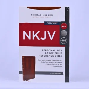 NKJV, End-of-Verse Reference Bible, Personal Size Large Print, Leathersoft, Brown, Red Letter, Comfort Print