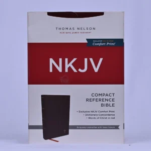 NKJV Compact Paragraph-Style Reference Bible, Burgundy Leatherflex with Magnetic Flap, Red Letter, Comfort Print
