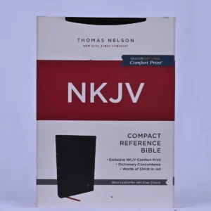 NKJV Compact Paragraph-Style Reference Bible, Black Leatherflex with Magnetic Flap, Red Letter, Comfort Print