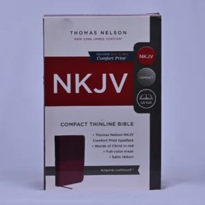 NKJV Value Compact Thinline Bible, Burgundy Leathersoft, Red Letter, Comfort Print